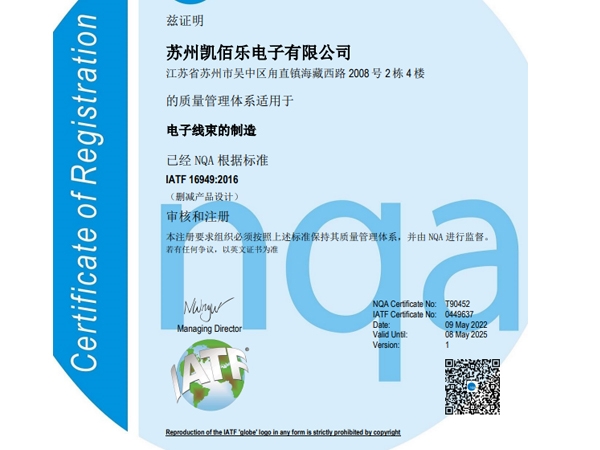 恭喜凯佰乐顺利通过IATF16949质量管理体系年度监审